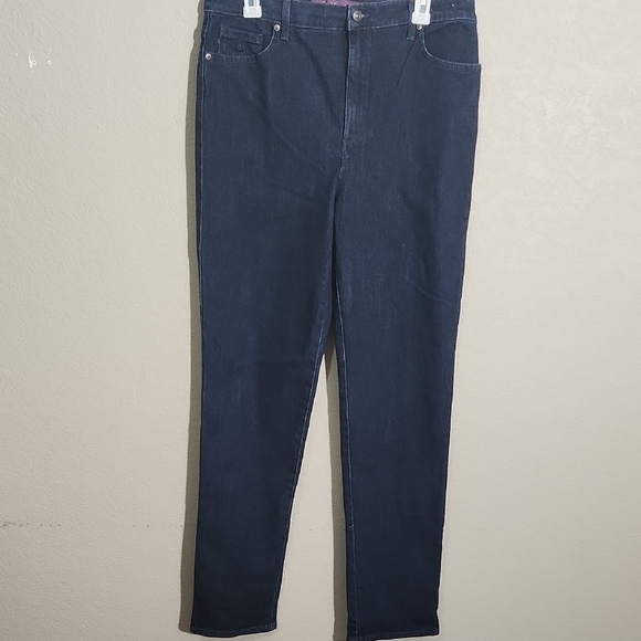 Gloria Vanderbilt Jeans Amanda 12 LONG Dark Wadh Blue High Rise - Picture 1 of 10